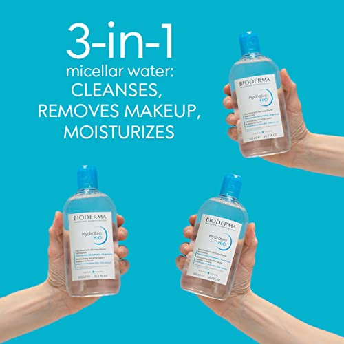 Bioderma Hydrabio H2O Micellar Water Pump Cleansing and Makeup Removing Gentle Face Cleanser for Dehydrated Sensitive Sk