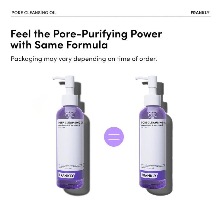 FRANKLY Pore Cleansing Oil Oil Cleanser for Face l Makeup Blackhead Remover with BHA LHA Amino Acids Hyaluronic Acid l A