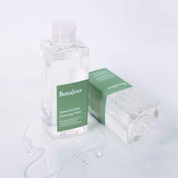 BONAJOUR Vegan Green Tea Deep Cleansing Water and Natural Makeup Removing Tonic Remover Solution 703 FlOz
