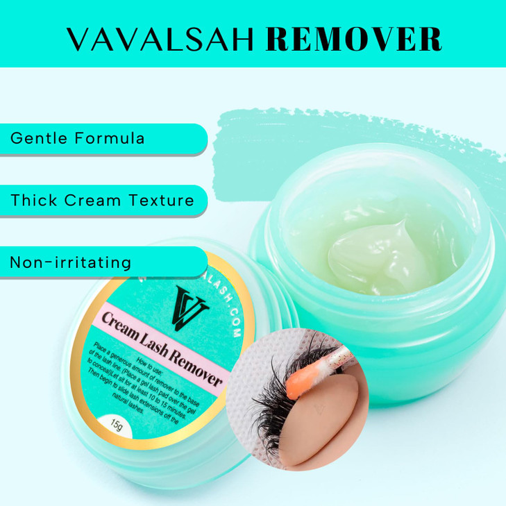 VAVALASH Lash Remover For Lash Extensions Eyelash Extension Cream Remover Low Irritation Cream Remover for Sensitive Ski