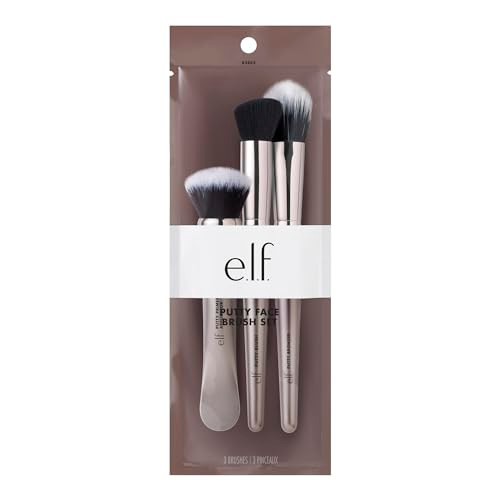 elf Putty Tools Trio Set Of 3 Face Makeup Brushes For Putty Products Helps You Easily Blend Putty Primer Blush Bronzer V