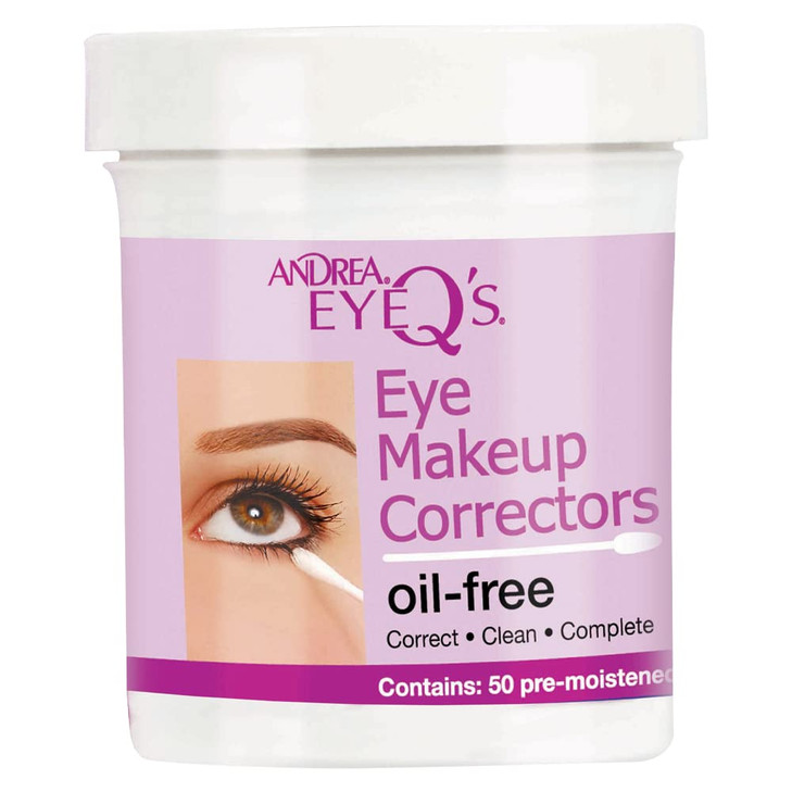 Andrea Eyeqs Oilfree Eye Makeup Correctors Premoistened Swabs 50 Count