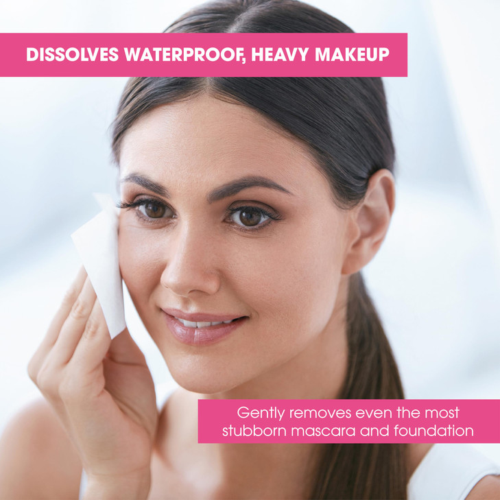 Diamond Wipes Face Cleansing and Waterproof Makeup Remover Wipes Case of 50 Wipes Alcohol Free Wipes with Vitamin E