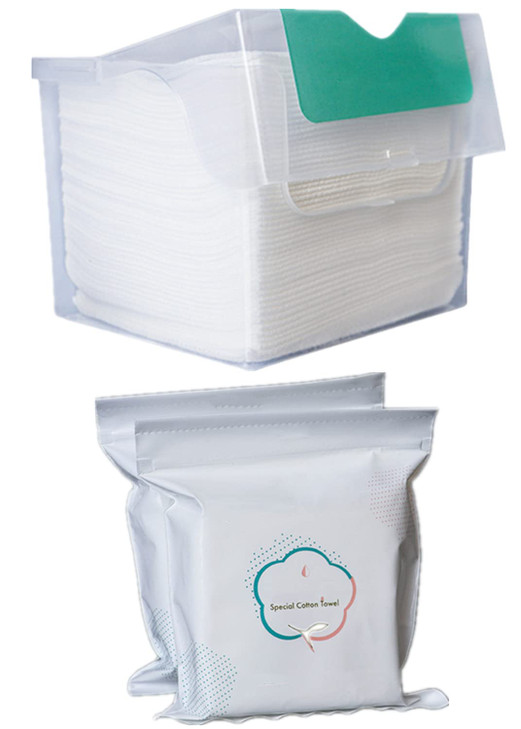 XICHEN 100 pcs Disposable Towel for Washing Face Cotton Pads Cosmetic Cotton 50pcs Box of Add 50 Replacement Refill Can