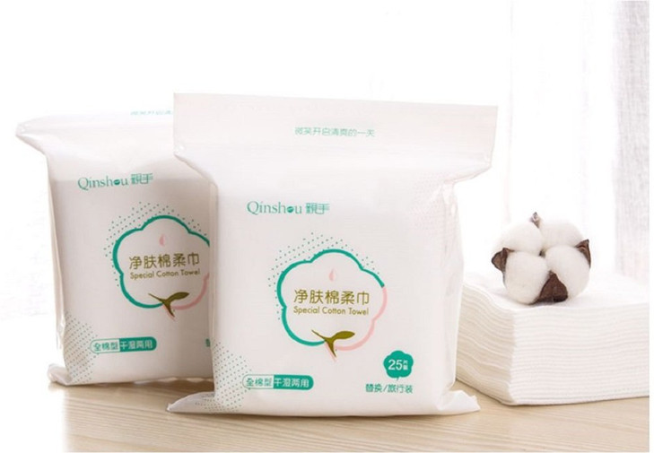 XICHEN 100 pcs Disposable Towel for Washing Face Cotton Pads Cosmetic Cotton 50pcs Box of Add 50 Replacement Refill Can