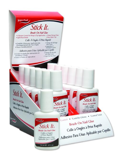 Super Nail Stick It Glue Brushon 05 Fluid Ounce