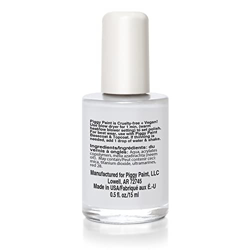 PIGGY PAINT 100 Nontoxic Girls Nail Polish Safe Chemical Free Low Odor for Kids Snow Bunnys Perfect