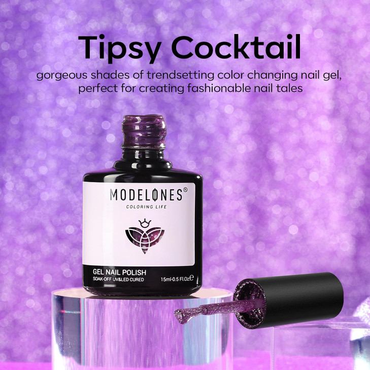 modelones Color Changing Gel Nail Polish1Pcs 15ml Dark Blue Purple Mood Temperature Change Gel Polish Soak Off DIY Home