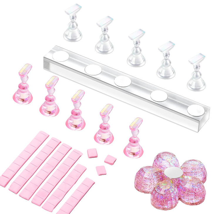 Makartt Nail Stand for Press On Nails Display Practice Art Painting Magnetic Fake Nail Holder for Painting Nails Stand f