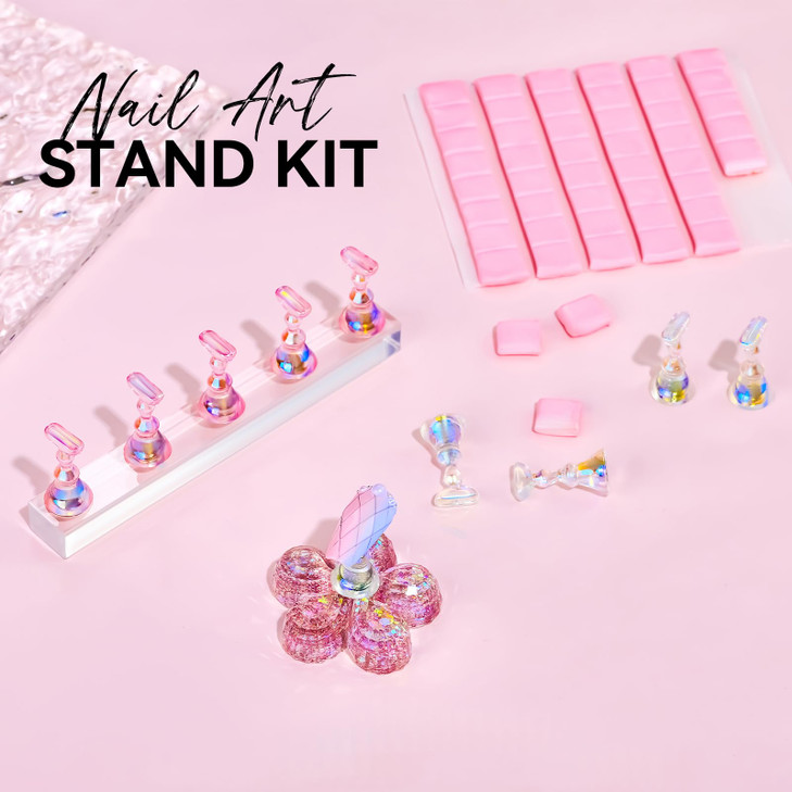 Makartt Nail Stand for Press On Nails Display Practice Art Painting Magnetic Fake Nail Holder for Painting Nails Stand f