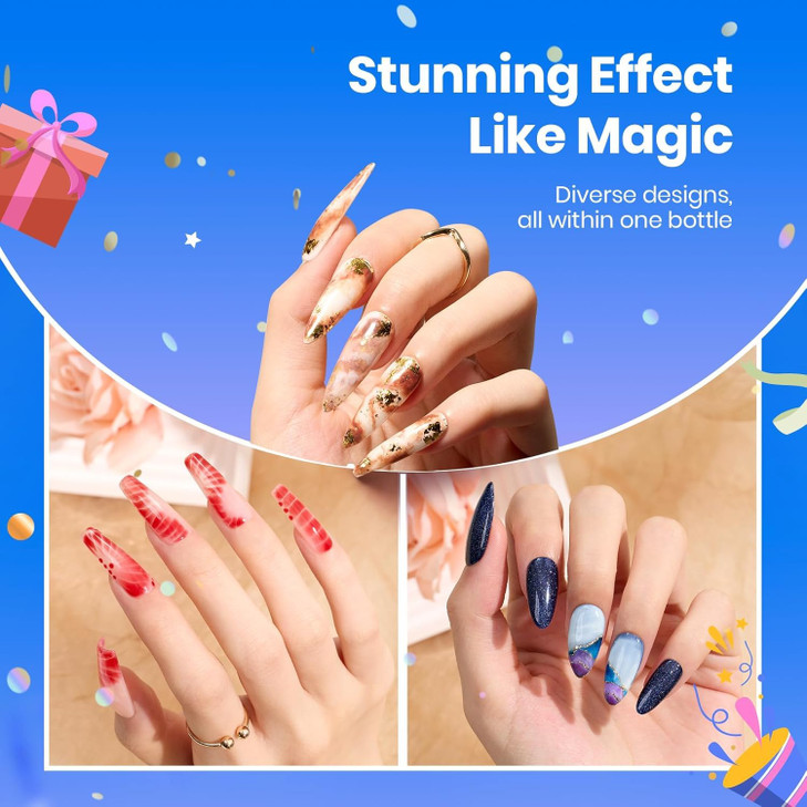 Beetles Blooming Gel 15ml Clear Uv Led Blossom Nails Gel Polish for Spreading Effect Marble Natural Stone Watercolor Flo