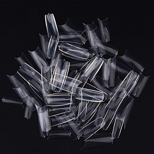 enForten 500pcs Natural Color Well Less Nail Tips Half Cover Acrylic UV Gel French False Nails 10 Sizes for Nail Salons