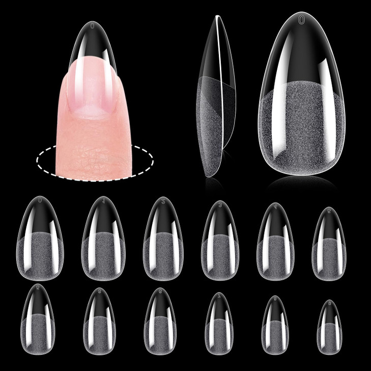 Short Stiletto Nail Tips Clear Nail Tips Half Cover MEKK 600PCS Acrylic False Nail Tips Fake Nail Tips for Nail Salons a