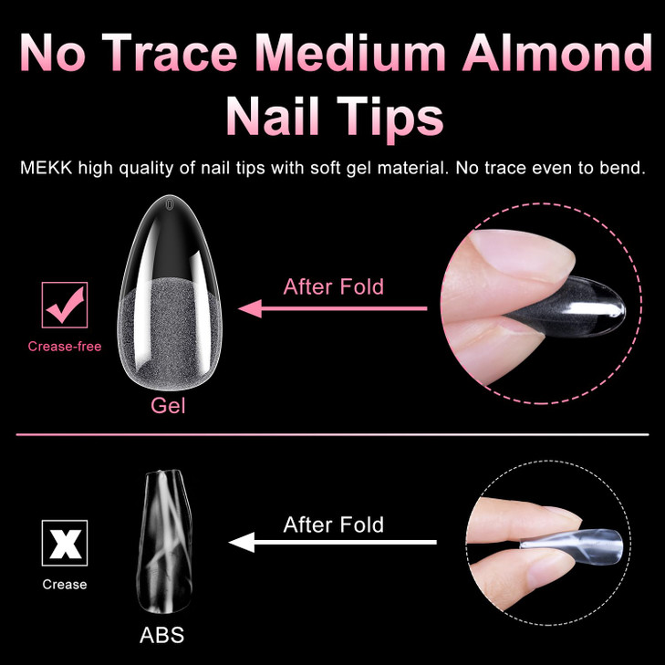 Short Stiletto Nail Tips Clear Nail Tips Half Cover MEKK 600PCS Acrylic False Nail Tips Fake Nail Tips for Nail Salons a