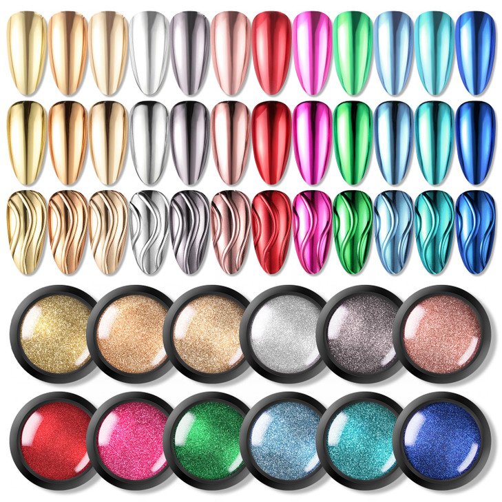 Born Pretty Nail Confetti Powder Chameleon Flakes Paillette Chrome Nail Powder Irregular Nail Art Glitter Sequins Flakes