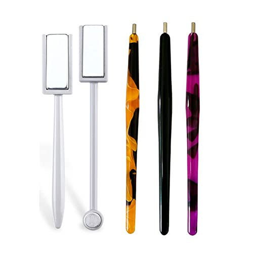 Minejin Nail Art Cat Eyes Magnetic Pen Stick Set for 3D DIY Paint Magic Nails Polish Magnet Manicure Tool 5 Pcs