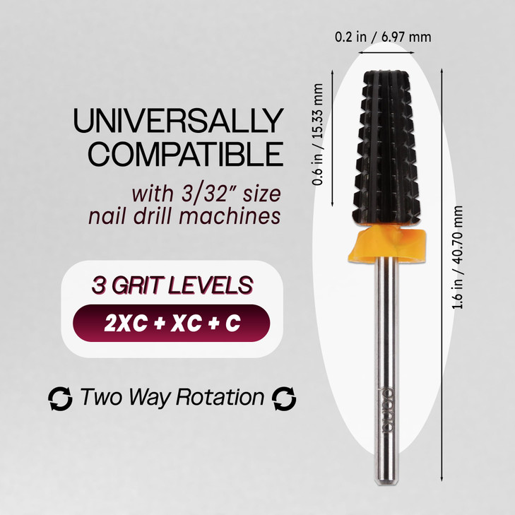 PANA Nail Carbide 5 in 1 Bit Two Way Rotate use for Both Left and Right Handed Fast remove Acrylic or Hard Gel 332 Shank