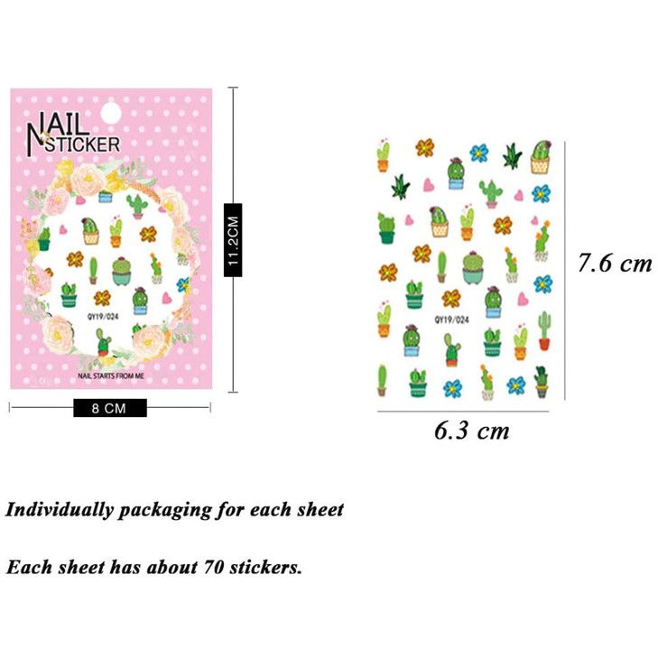 Nail Stickers for Women and Little Girls 12 Sheets 3D SelfAdhesive DIY Nail Art Decoration Set Including Flowers Leaves