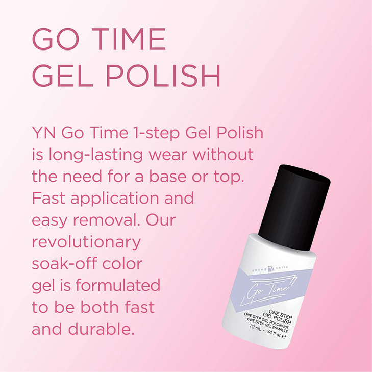 Young Nails Go Time Gel Polish One Step Gel Nail Polish for Natural or Artificial Nails Cure with LED or UV Light Soak O
