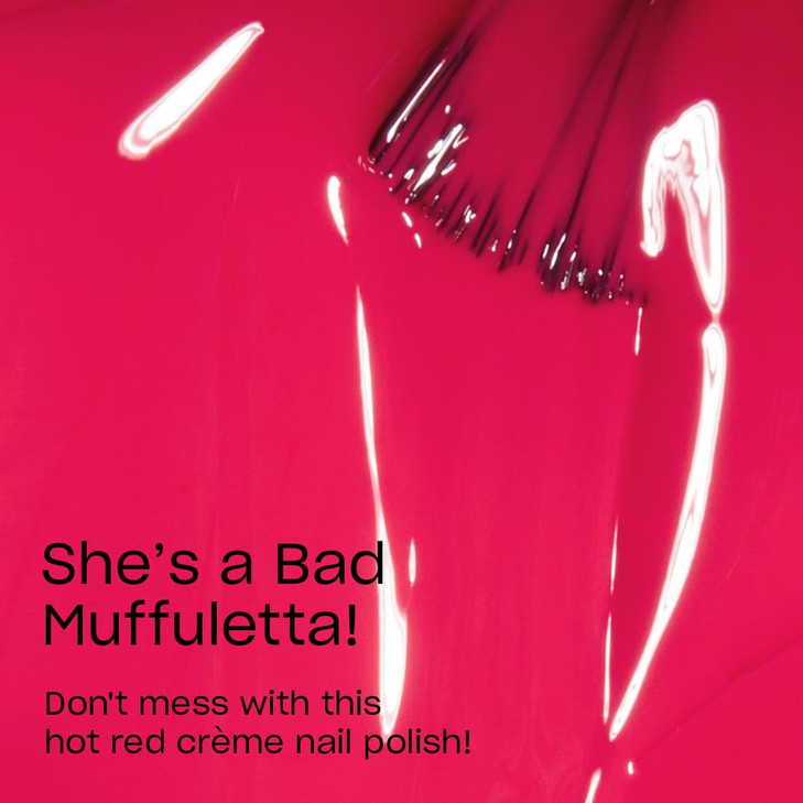 OPI Nail Lacquer Shes a Bad Muffuletta Opaque Bright Red Crme Chip Resistant Nail Polish Fast Drying Streak Free