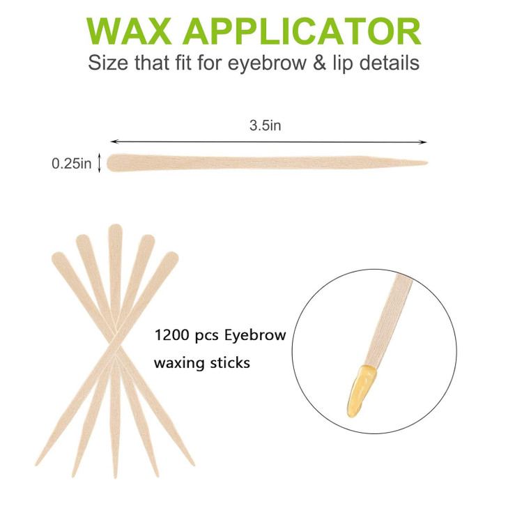 1200 Pack Wooden Waxing Sticks Wax Spatulas Sticks Small Wax Applicator Sticks Wood Craft Sticks Spatulas Applicator for Hair Eyebrow Nose Removal (W
