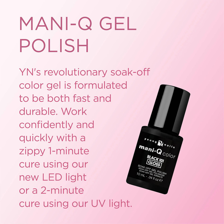 Young Nails ManiQ Gel Polish Color Gel Nail Polish for Natural or Artificial Nails Cure with LED or UV Light Soak Off Ge