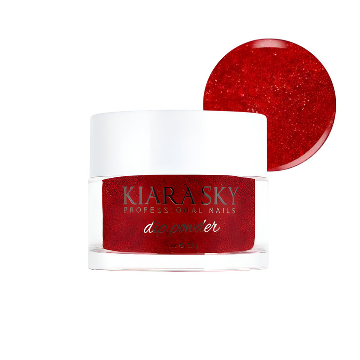 Kiara Sky Dip Powder Red Tones 1 oz Lets Get Rediculous Shimmer