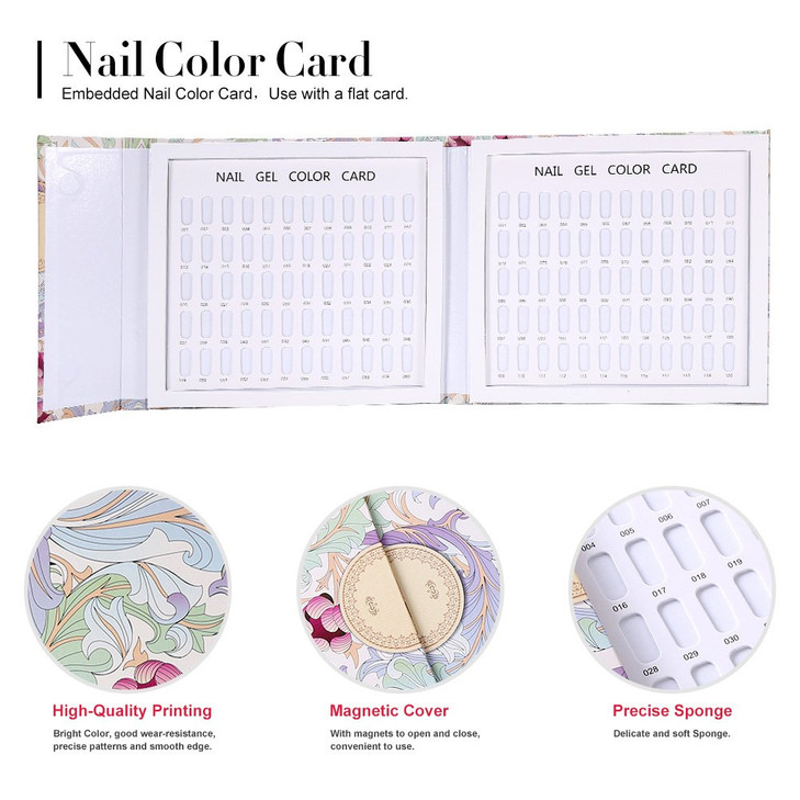120 Colors Nail Color Chart Display 2 Types Nail Color Display Chart Book Nail Polish Gel Color Display Card Nail Art Sh