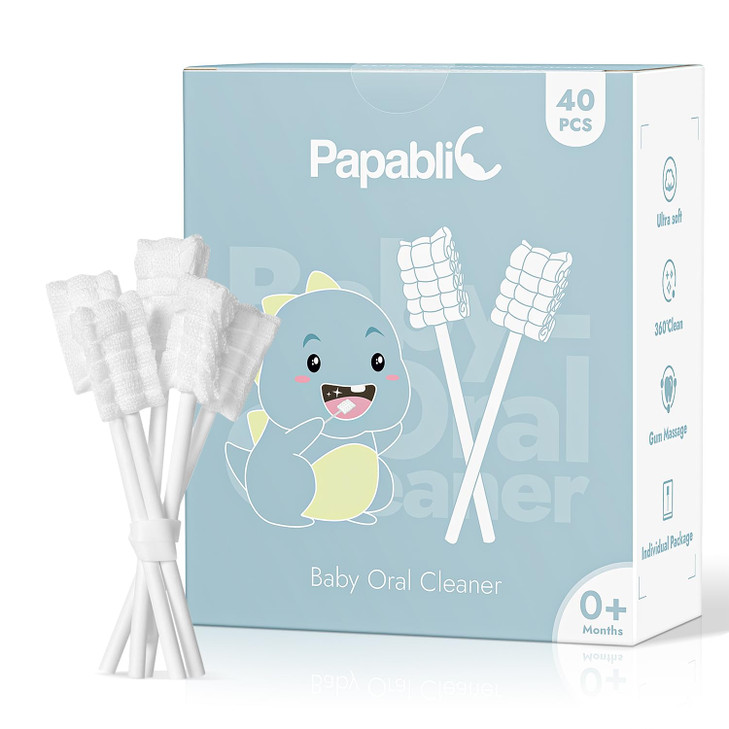 Papablic Baby Tongue Cleaner, Baby Oral Cleaner, Disposable Infant Mouth Cleaner Newborn, Upgrade Gum Cleaner with Paper Handle for Infants Ages 0-2 online at globaldelivered
