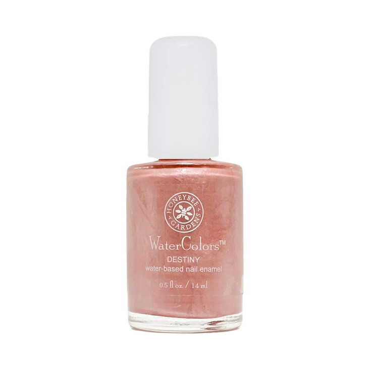 Honeybee Gardens WaterBased Nail Enamel Destiny Slight Iridescence Shimmer Pink Bronze Nude EcoFriendly Odorless Vibrant