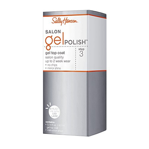 Sally Hansen Salon Gel Polish Gel Top Coat Chip Resistant Shiny Finish LED Lamp Required