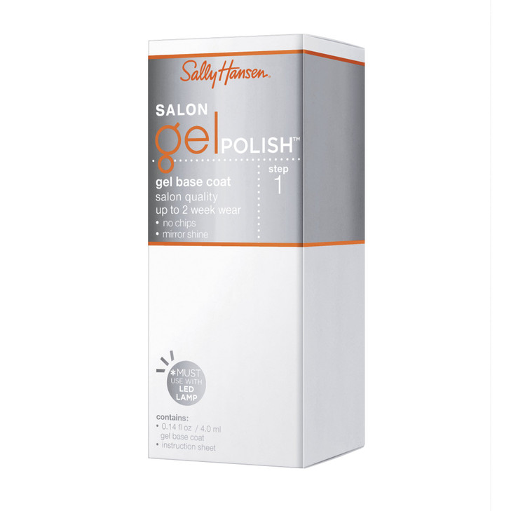 Sally Hansen Salon Gel Polish Gel Base Coat Chip Resistant Shiny Finish LED Lamp Required