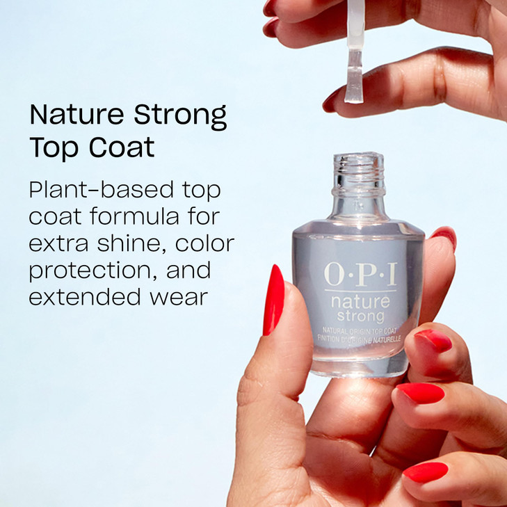 OPI Nature Strong Top Coat Natural Origin Vegan Nail Polish Top Coat Protects Nails High Gloss Shine