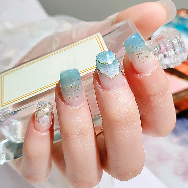 Major Dijit Jelly Gel Nail Polish Set 9 Colors Navy Blue Cyan Deep Blue Translucent Crystal Nail Polish Kit Soak Off UV