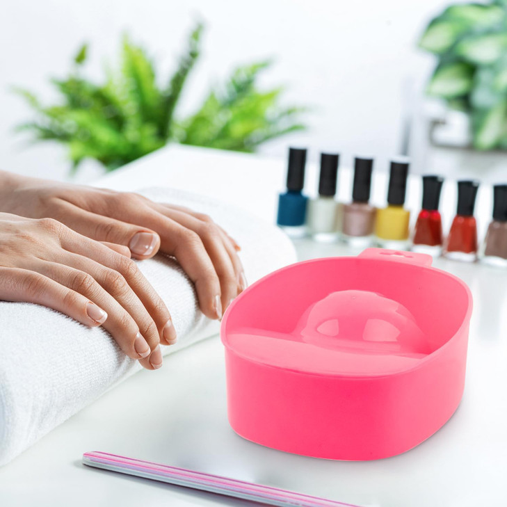 AUEAR Manicure Bowls Nail Soaking Bowl Tray Hands Art Polishing Remover Treatment SPA Tool Purple Pink 4Pack