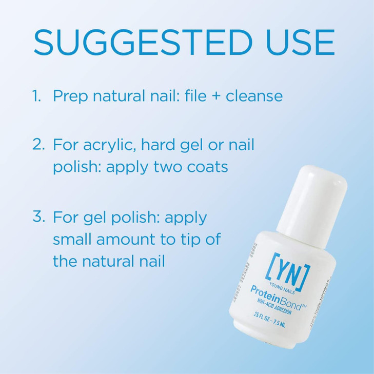 Young Nails Protein Bond NonAcidic Nail Primer Enhanced Adhesion for Gel Polish Acrylic Nail Dehydrator PH Bonder for Ge