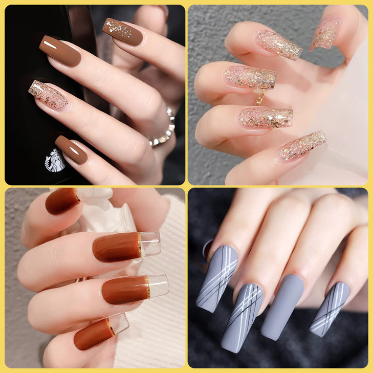 1000PCS Square Nail Tips for Acrylic Nails Professional Fake Clear Natural Acrylic Short Square French Artificial False