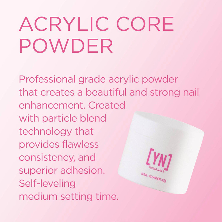 Young Nails Acrylic Core Powder SelfLeveling Acrylic Nail Powder Clear Nude Pink White Acrylic Powder for Nail Extenstio
