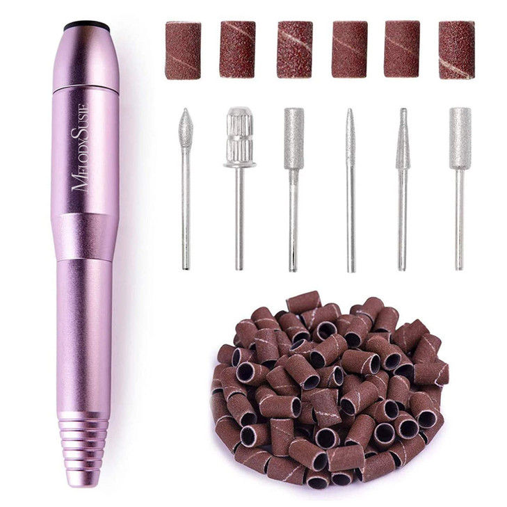 MelodySusie PenShaped Portable Nail Drill with AC Adapter PC120B 20000RPM Electric File with Compact Design for All Nail