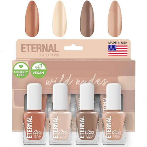 Eternal Nude Nail Polish Set for Women WILD NUDES Brown Nail Polish Set for Girls Long Lasting Quick Dry Nail Polish Kit