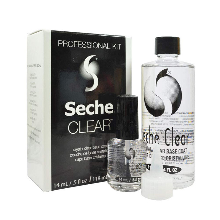 Seche Clear Professional Kit Crystal Clear Base Coat for Nail Polish 4 oz 05 oz Refill
