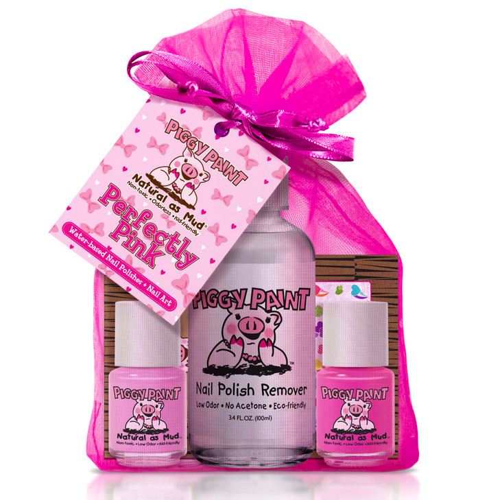 Piggy Paint 100 NonToxic Girls Nail Polish Safe CrueltyFree Vegan Low Odor Nail Polish for Kids Perfectly Pink 2 Polish