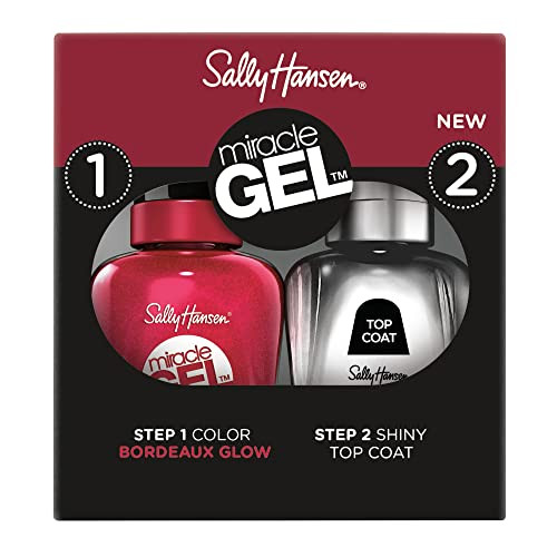 Sally Hansen Miracle Gel Clear Top Coat 101 Long Lasting GelLike Formula No UV Lamp Needed Clear Nail Polish