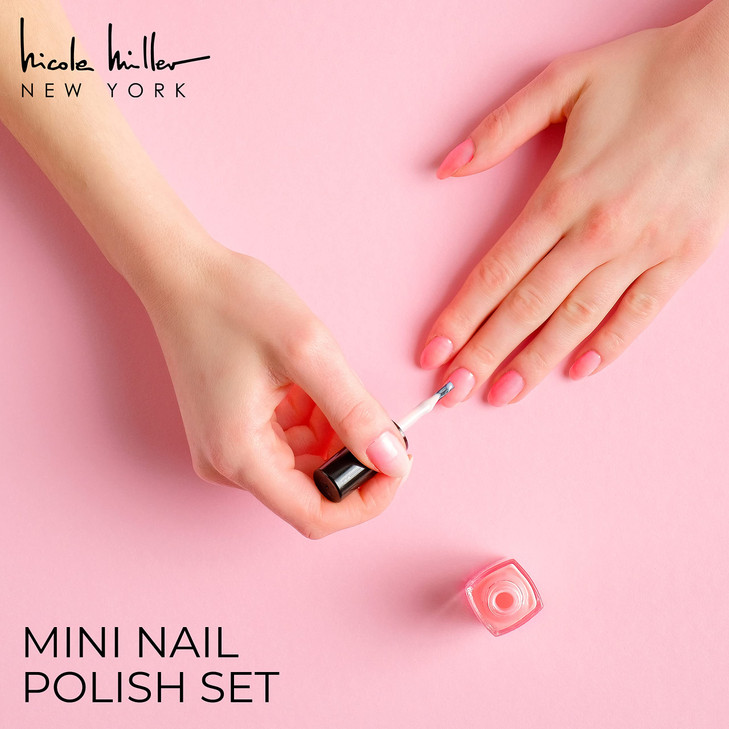 Nicole Miller Mini Nail Polish Set Glossy Vibrant Colors for Fingernails Toenails Trendy Collection