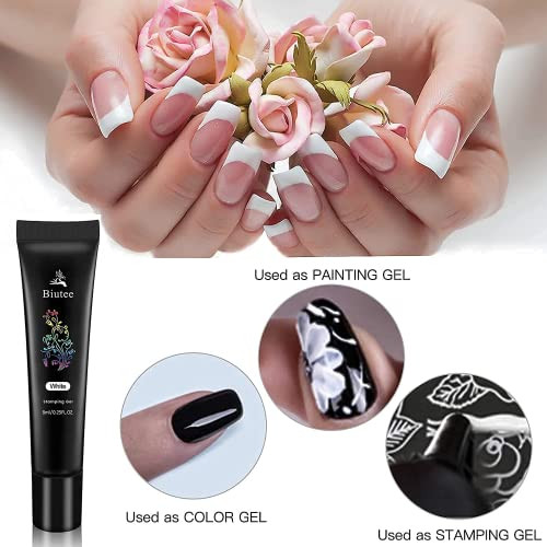 SEISSO 7 Colors Nail Stamping Polish Gel Nail Stamper Kit with 5 Pcs Nail Stamping Plates for Nails Art Stamp Beginners