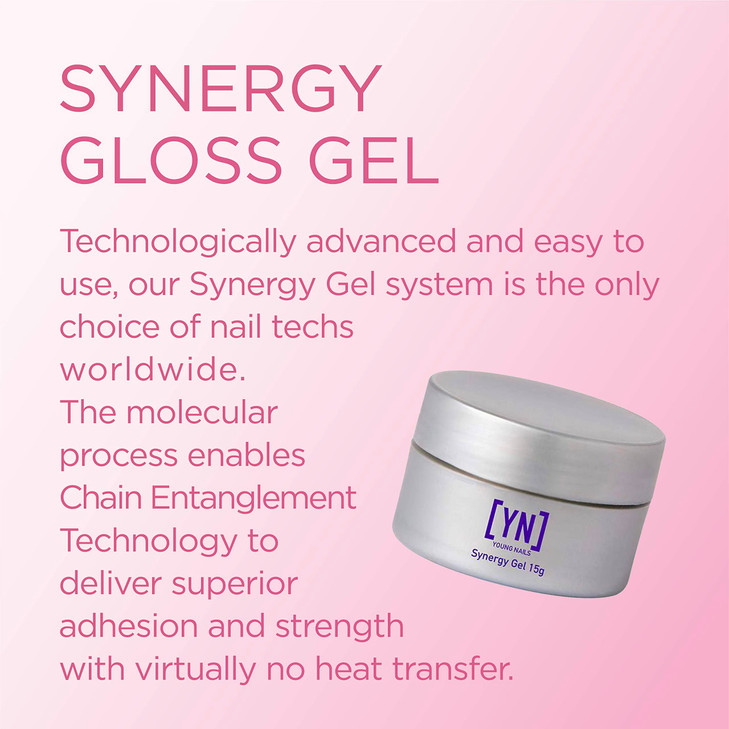 Young Nails Synergy Gel System Clear Gloss Finishing Gel Builder Gel Top Coat Superior Adhesion Strength Hard Gel Top Co