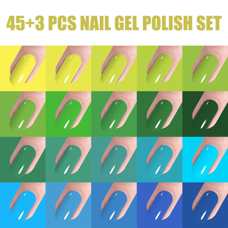 Vishine 48Pcs Gift Set Gel Nail Polish Kit Soak Off UV LED Nail Gel Polishes for Nail Art 8 MLPC Pack of 48 Pretty Color