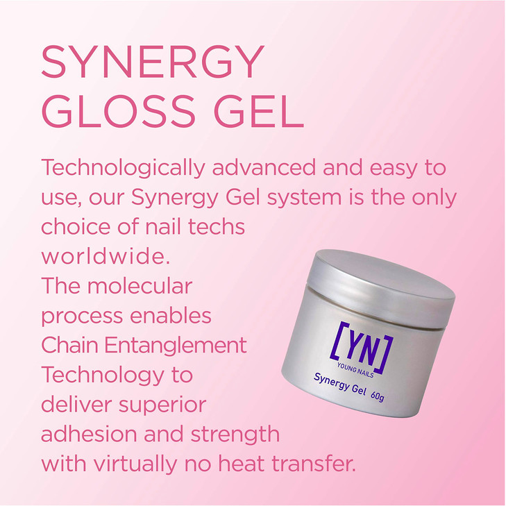 Young Nails Synergy Gel System Clear Gloss Finishing Gel Builder Gel Top Coat Superior Adhesion Strength Hard Gel Top Co