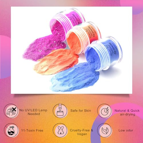 Honey Joy Color Changing Dip Powder Nail Set Blue White Pink Purple Glitter Ombre Cold Warm Temperature Mood Change Nail