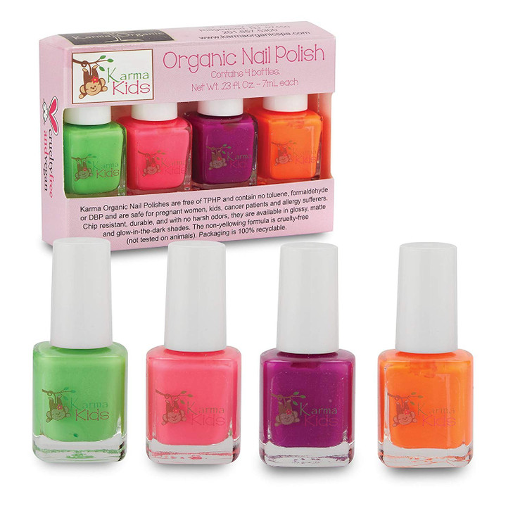 Karma Kids Nail Polish Box Set No 2 Natural Safe Nail Polish for Little Girls NonToxic Vegan and Cruelty Free Quick Dry